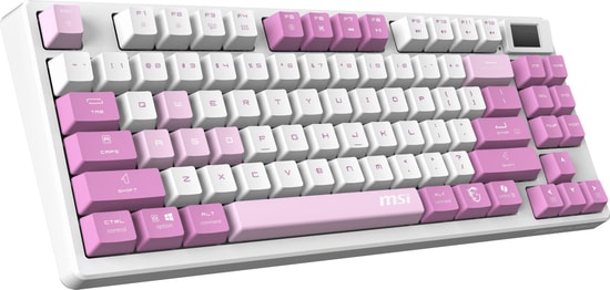 MSI FORGE GK600 TKL Wireless Violet TR Mekanik Gaming Klavye - LCD Ekran, Hot-Swap KTT HIFI Lineer Switch, PBT Tuşlar