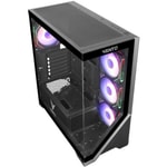 Vento VG4202FLA 850W GEN5 ARGB Mid Tower E-ATX Kasa - Şeffaf Ön ve Yan Panel, 4x 12cm ARGB Led Fan, Manyetik Filtre