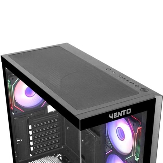 Vento VG4202FLA 850W GEN5 ARGB Mid Tower E-ATX Kasa - Şeffaf Ön ve Yan Panel, 4x 12cm ARGB Led Fan, Manyetik Filtre