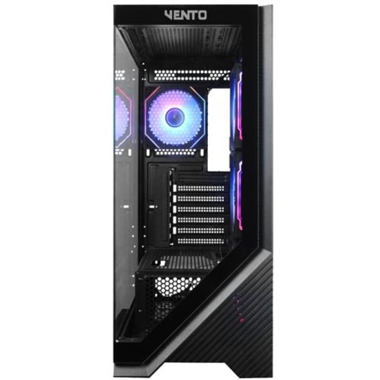 Vento VG4202FLA 850W GEN5 ARGB Mid Tower E-ATX Kasa - Şeffaf Ön ve Yan Panel, 4x 12cm ARGB Led Fan, Manyetik Filtre