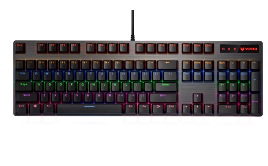 Rapoo V500PRO TR Q Mekanik Gaming Klavye (13034) - RGB Aydınlatma, Alüminyum Gövde, USB Kablo, Brown Switch