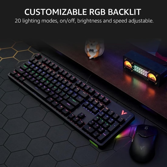 Rapoo V500PRO TR Q Mekanik Gaming Klavye (13034) - RGB Aydınlatma, Alüminyum Gövde, USB Kablo, Brown Switch
