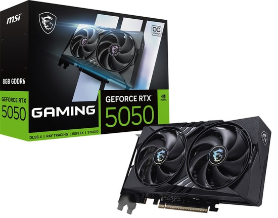 MSI GeForce RTX 5050 Gaming OC 8GB GDDR6 Ekran Kartı - 128Bit, 2647MHz, DX12, PCIe 5.0, 3xDP HDMI, DLSS 4, NVIDIA Reflex