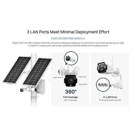 TP-Link VIGI INSIGHT S345-4G 4MP 4G/LTE Bullet Kamera - 4mm Lens, 50m IR, 30m Full Color, H.265+, Akıllı Algılama, IP66