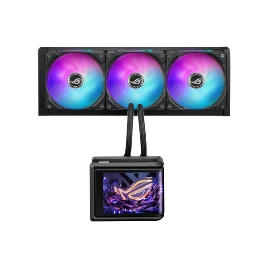 ASUS ROG Ryuo IV SLC 360 ARGB Sıvı CPU Soğutucu (90RC0151-B0EAY0) - 6.7" Kavisli AMOLED Ekran, 3x12cm MF-12C Fan, 72CFM