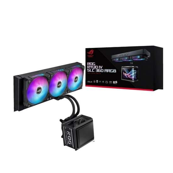 ASUS ROG Ryuo IV SLC 360 ARGB Sıvı CPU Soğutucu (90RC0151-B0EAY0) - 6.7" Kavisli AMOLED Ekran, 3x12cm MF-12C Fan, 72CFM