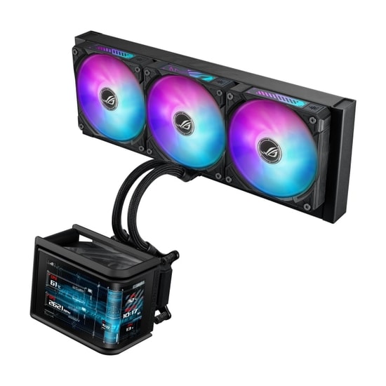 ASUS ROG Ryuo IV SLC 360 ARGB Sıvı CPU Soğutucu (90RC0151-B0EAY0) - 6.7" Kavisli AMOLED Ekran, 3x12cm MF-12C Fan, 72CFM