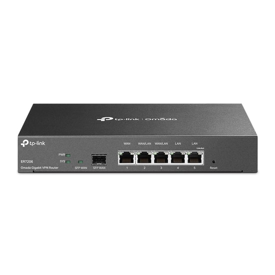 TP-Link Omada ER7206 Gigabit Multi-WAN VPN Router -  5x Gbit Port, 1x SFP, Yük Dengeleme, DoS Savunma, 512mb Bellek