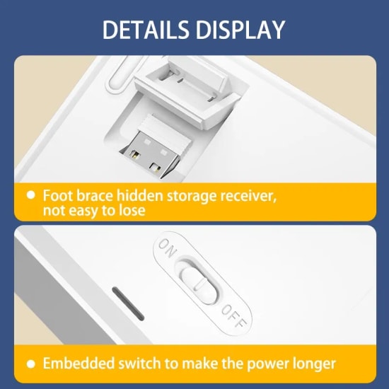 Aigo A108 Mavi Kablosuz Mekanik Oyuncu Klavyesi - İngilizce Q, Sarı Switch, 1200mAh Şarj Edilebilir, Ergonomik Tasarım