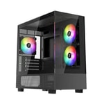 1st Player Miku MI5 Siyah 750W 80+ Silver ARGB M-ATX Oyuncu Kasası (MI5-BLK-6F-S750W) - Temperli Cam, ATX 3.1, USB 3.0