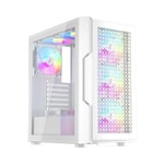1st Player Trilobite T7 Beyaz 650W 80+ ARGB ATX Kasa (T7-WHT-4F-650W) - Temperli Cam, Mesh, 4x12cm Fan, USB 3.0