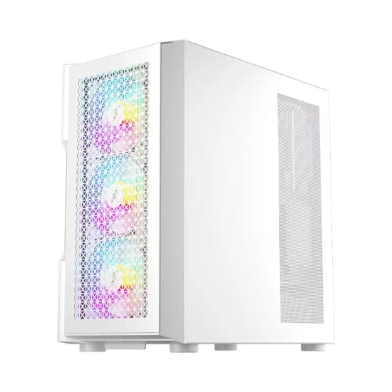 1st Player Trilobite T7 Beyaz 650W 80+ ARGB ATX Kasa (T7-WHT-4F-650W) - Temperli Cam, Mesh, 4x12cm Fan, USB 3.0