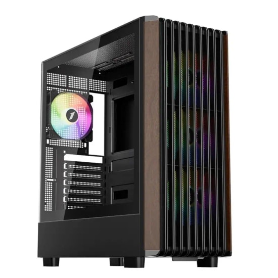 1st Player WD5 Siyah 750W 80+ Silver ATX 3.1 Kasa (WD5-BLK-4F-S750W) - 4x12cm ARGB Fan, Temperli Cam, USB 3.0