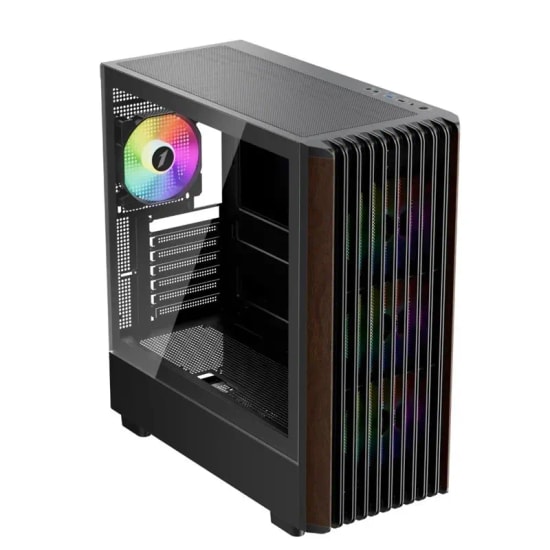 1st Player WD5 Siyah 750W 80+ Silver ATX 3.1 Kasa (WD5-BLK-4F-S750W) - 4x12cm ARGB Fan, Temperli Cam, USB 3.0