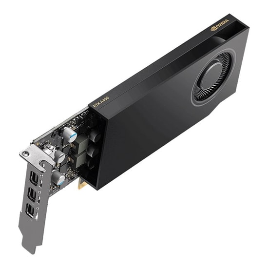 PNY Nvidia RTX A400 4GB GDDR6 Profesyonel Ekran Kartı (VCNRTXA400-SB) - 64Bit, 1762MHz, 4x mDP, ATX, 8nm, DX12