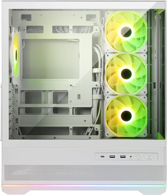 MSI MAG PANO 110R PZ Beyaz ATX Oyuncu Kasası - 270 Panoramik, 4x12cm ARGB Fan, 20Gbs Type-C, 3x2.5" 3x3.5" Yuva