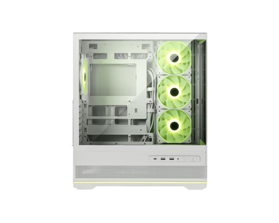 MSI MAG PANO 110R PZ Beyaz ATX Oyuncu Kasası - 270 Panoramik, 4x12cm ARGB Fan, 20Gbs Type-C, 3x2.5" 3x3.5" Yuva