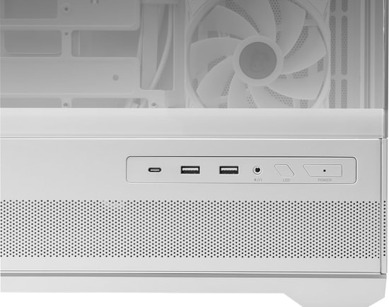 MSI MAG PANO 110R PZ Beyaz ATX Oyuncu Kasası - 270 Panoramik, 4x12cm ARGB Fan, 20Gbs Type-C, 3x2.5" 3x3.5" Yuva