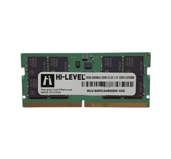 Hi-Level 16GB 5600MHz DDR5 CL46 SODIMM Notebook RAM (HLV-SOPC44800D5-16G) - 1.1V, ODECC, Yüksek Performans