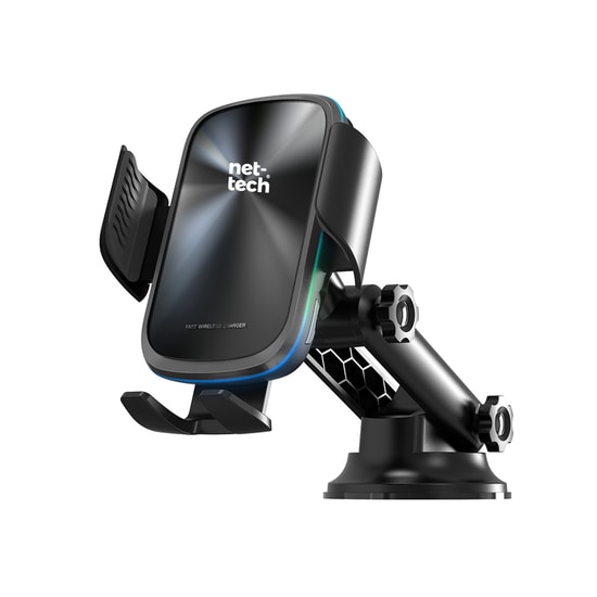 Nettech NT-CHC31 15W Qi3.0 Şarjlı Araç İçi Cam Vakumlu Telefon Tutucu - Klima Klipsli, Güçlü Magnet, FOD Sensör