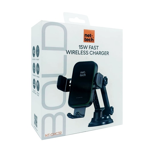 Nettech NT-CHC32 15W Mıknatıslı Araç Telefon Tutucu (NT-111935) - Vakumlu, Klima Klipsli, Güçlü Magnet, FOD Sensör