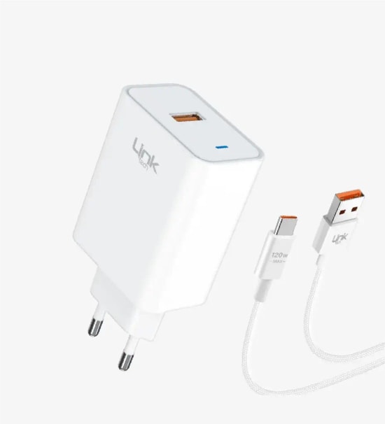 LinkTech T461e Strong 45W PD QC 4.0 USB C Kablolu Beyaz Hızlı Şarj Aleti - 3A, USB-A Çıkışlı, Akım Korumalı