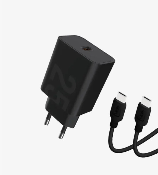 LinkTech T459e Strong 25W PD QC 4.0 USB C Kablolu Siyah Hızlı Şarj Aleti - 3A, Type-C Çıkışlı, Akım Korumalı