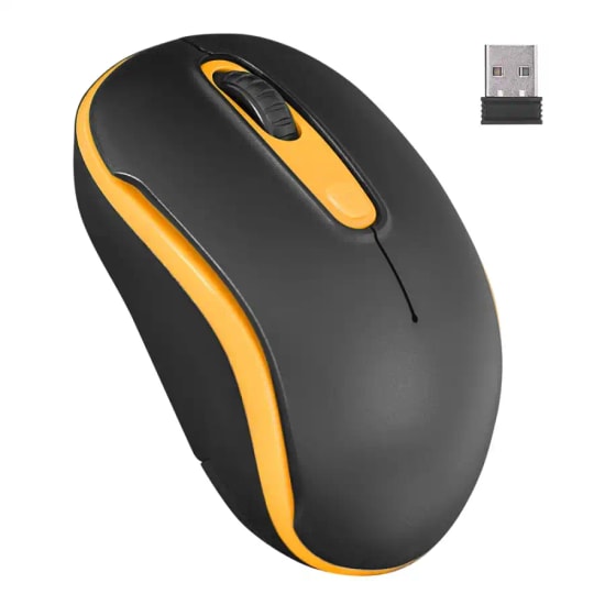 Everest SM-804 Siyah-Turuncu Kablosuz Optik Mouse - 1600 DPI, 2.4 GHz USB Alıcı, 10m Menzil, 4 Tuşlu, Ergonomik Tasarım