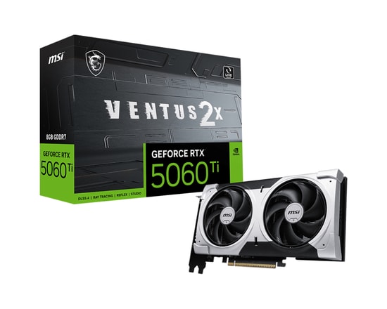 MSI GeForce RTX 5060 Ti Ventus 2X Plus 8GB GDDR7 Ekran Kartı - 128 Bit, 2587Mhz, DX12, PCIe 5.0, 3x DP, HDMI, DLSS 4