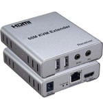 SENSEI 60 Metre 1080P CAT6 KVM Extender - HDMI, USB, IR, Audio Aktarım, İkili Adaptör, Yüksek Performanslı Uzatma Çözümü