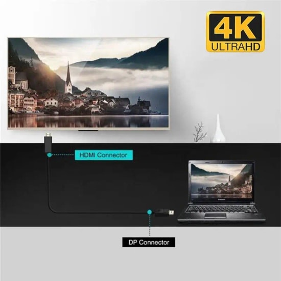 Sensei SP-DP/HD 4K 60Hz 1.8 Metre DisplayPort to HDMI Kablo (SP-DP/HD-0018) - Yüksek Çözünürlüklü Görüntü Aktarımı
