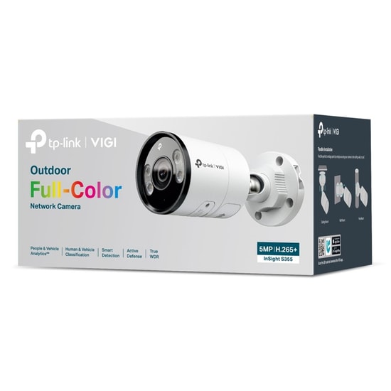 TP-Link VIGI InSight S355 5MP 4mm Lens Full Color Bullet Kamera - İnsan/Araç Algılama, Mikrofonlu, 30 Metre IR, IP67