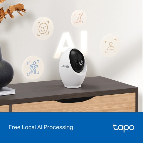 TP-Link Tapo C260 8MP 360 Derece 4K Gece Görüşlü Wi-Fi Akıllı Ev Güvenlik Kamerası - Pan/Tilt, 4.3mm Lens, H.264, Sesli