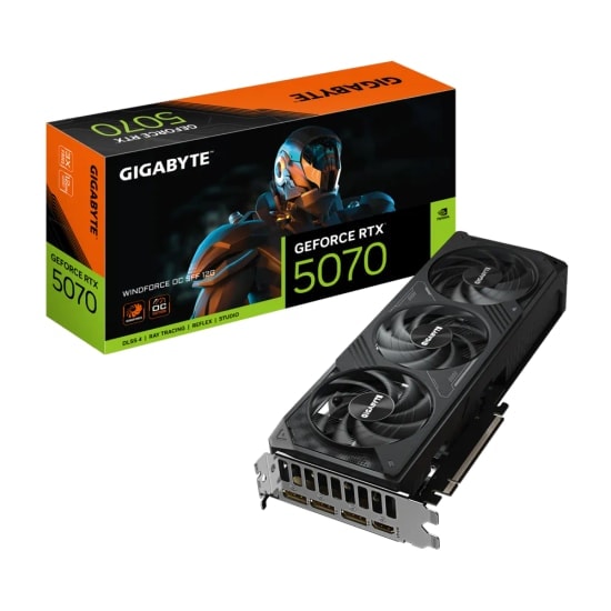 Gigabyte GeForce RTX 5070 Windforce OC 12GB Ekran Kartı (GV-N5070WF3OC-12GD) - 192 Bit, GDDR7, DP, HDMI, DLSS 4
