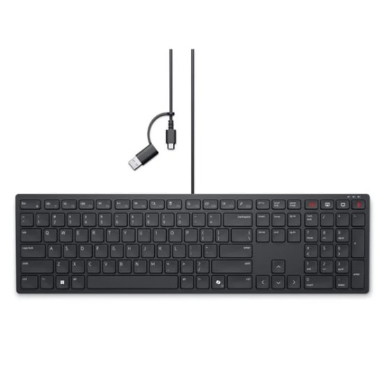 Dell KB525C Pro Kablolu İş Birliği Klavyesi TR QWERTY (580-BBSW) - Türkçe Q Klavye, Multimedya Tuşlar, Ergonomik Tasarım