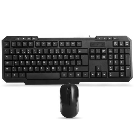 Everest KM-1435 USB Kablolu Klavye Mouse Set - Siyah, USB, Multimedya Tuşlu, Türkçe Q Klavye, 800 DPI Optik Mouse