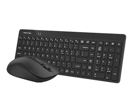 A4 Tech FG2300 Air2 Siyah Kablosuz Q Klavye Mouse Set - Low Profile, 12 Ay Pil Ömrü, 1200 DPI Optik Mouse, 10m Menzil