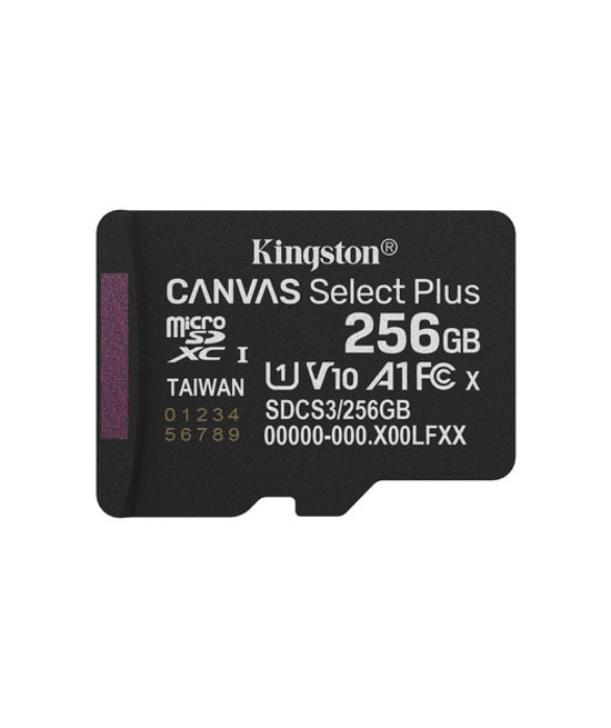 Kingston 256GB Canvas Select Plus MicroSD (SDCS3/256GB) - 150MB/s, CL10, A1, microSDXC, UHS-I, FHD Video Hafıza Kartı