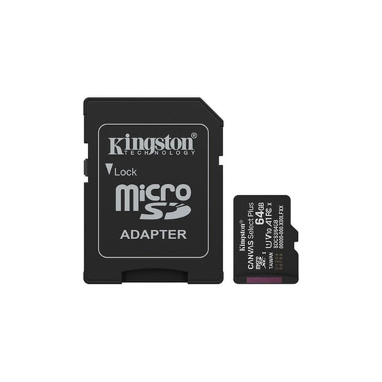 Kingston 64GB Canvas Select Plus MicroSD (SDCS3/64GB) - 100MB/s, CL10, A1, microSDXC, UHS-I, FHD Video Hafıza Kartı