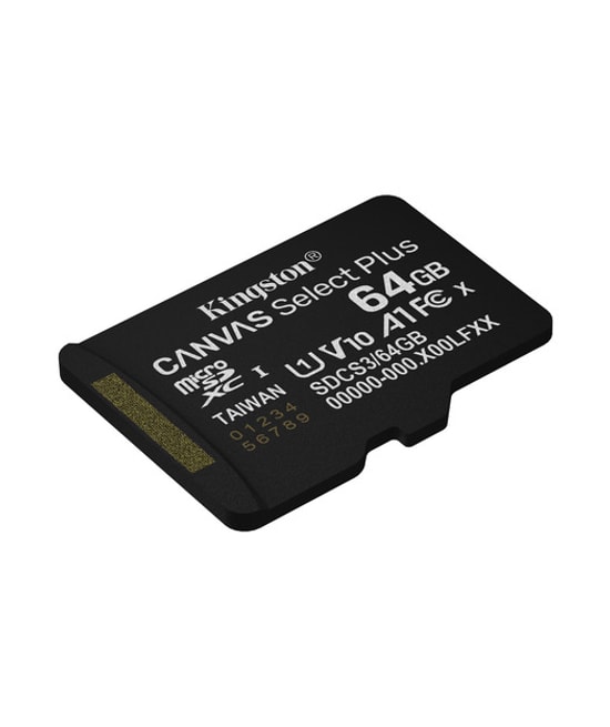 Kingston 64GB Canvas Select Plus MicroSD (SDCS3/64GB) - 100MB/s, CL10, A1, microSDXC, UHS-I, FHD Video Hafıza Kartı
