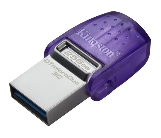 Kingston DataTraveler MicroDuo 3C 256GB USB 3.2 Gen 1 OTG Flash Bellek (DTDUO3CG3/256GB) - 200MB/s Veri Hızı, Mor
