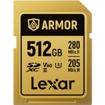 Lexar Armor Gold 512GB Profesyonel Seri SD Kartı (LSDAMGL512G-RNNNG) - 280MB/s Okuma, 205MB/s Yazma, V60, C10, U3