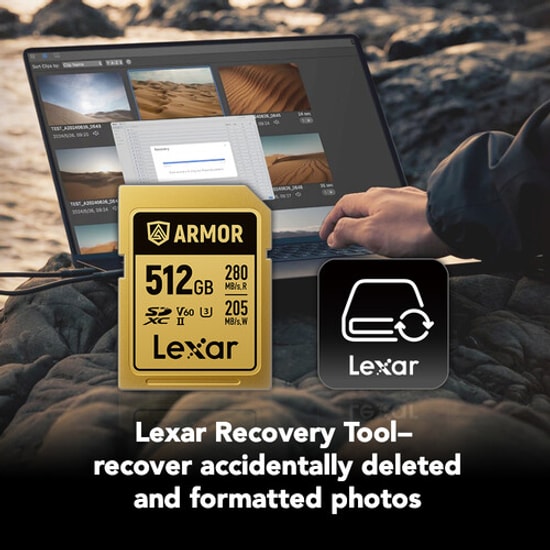 Lexar Armor Gold 512GB Profesyonel Seri SD Kartı (LSDAMGL512G-RNNNG) - 280MB/s Okuma, 205MB/s Yazma, V60, C10, U3