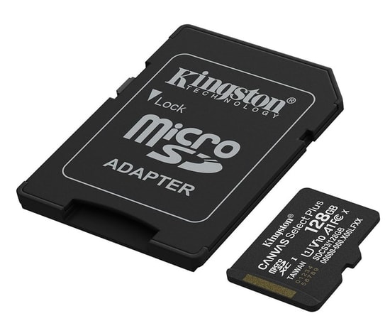 Kingston 128GB Canvas Select Plus G3 MicroSD (SDCS3/128GB) - 150MB/s, CL10, A1, microSDXC, UHS-I, FHD Video Hafıza Kartı