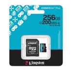 Kingston 256GB Canvas Go Plus G4 mSDXC Kart (SDCG4/256GB) - 200MB/s, 160MB/s Veri Hızı, C10, A2, U3, V30 Hafıza Kartı