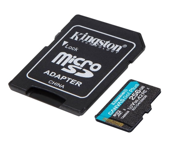 Kingston 256GB Canvas Go Plus G4 mSDXC Kart (SDCG4/256GB) - 200MB/s, 160MB/s Veri Hızı, C10, A2, U3, V30 Hafıza Kartı