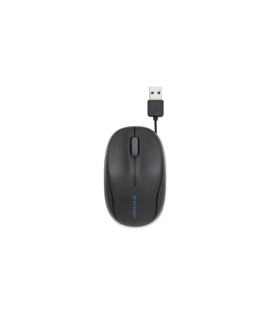Kensington ProFit Siyah İçeri Çekilebilir USB Kablolu Mouse (K72339EU) - 1000 DPI Mavi Optik, Ergonomik Tasarım, 3 Tuşlu