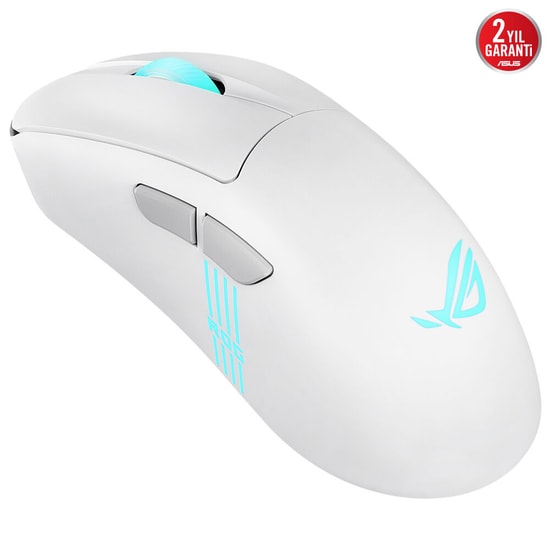 ASUS ROG Keris II Origin Beyaz Şarjlı Makrolu Oyuncu Mouse (90MP04A0-BMUA10) - 42000 DPI, Aura Sync RGB, Hafif Tasarım