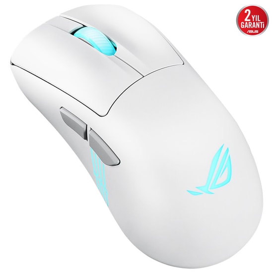 ASUS ROG Keris II Origin Beyaz Şarjlı Makrolu Oyuncu Mouse (90MP04A0-BMUA10) - 42000 DPI, Aura Sync RGB, Hafif Tasarım