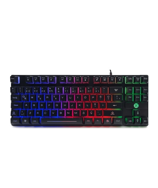 Dexim KBL-088 TR Q Türkçe LED Işıklı Gaming Klavye (DKA006) - Ergonomik Tasarım, Multimedya Tuşlu Oyuncu Klavyesi